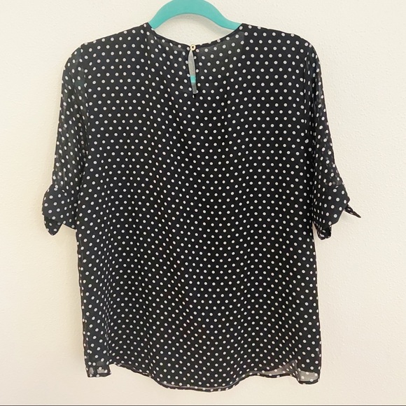 SOLDCalvin Klein Polka Dot Half Sleeve Crew Blouse - Picture 3 of 6